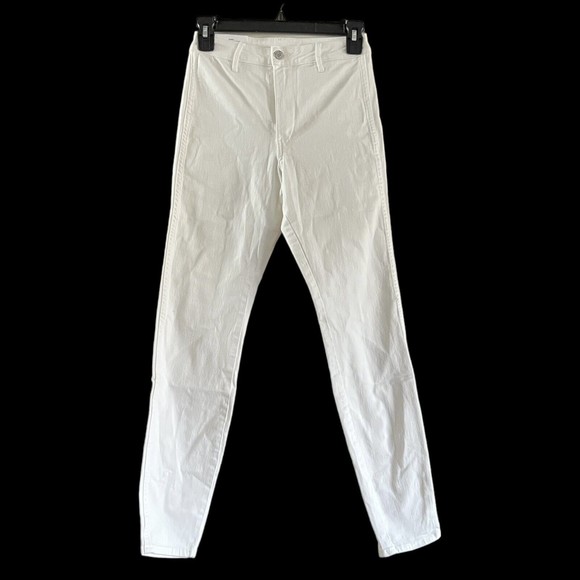 H&M White Denim Skinny Fit High Waist / Ankle Length  Size 25 - Picture 1 of 8